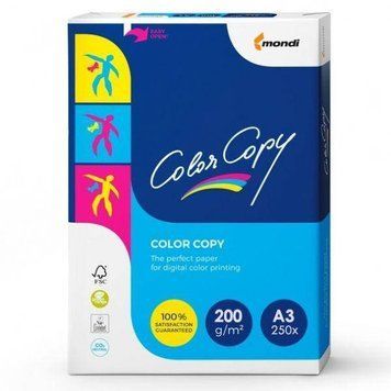 Бумага офисная картон А3, 200г/м2, 250арк, Color Copy Mondi Бумага плотная А3 для принтера 9003974404295 фото