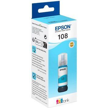 Оригінальне чорнило Epson 108 EcoTank L8050/L18050 C13T09C54A 70 мл Light Cyan Світло-блакитні C13T09C54A фото