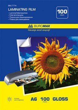 Пленка для ламинирования Buromax A6 100 мкм 111&times;154 мм глянцевая, 100 шт/уп BM.7774 фото