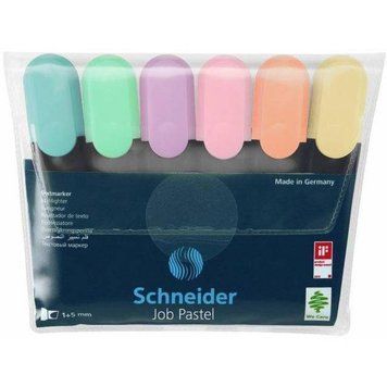 Набір текстових маркерів SCHNEIDER JOB 1-4,5 мм, 6 пастельних кольорів в блістері, S115097 (4004675135964) 4004675135964 фото