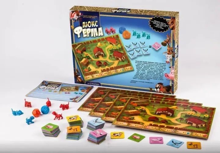 Игра большая настольная "Ферма ЛЮКС" укр, G-FL-UA-01-02, Danko toys 4820186075779 фото