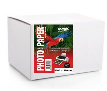 Magic GLOSSY 10x15, 160 г/м&sup2; &mdash; глянцевий фотопапір для принтера, 1000 аркушів 6928885616014x10 фото