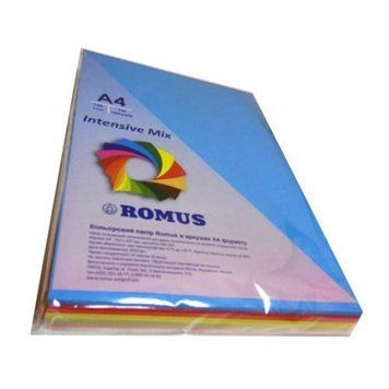 Папір кольоровий Romus A4 160г/м&sup2; 125арк., 5кол., Mix Intensive R50928 R50928 фото