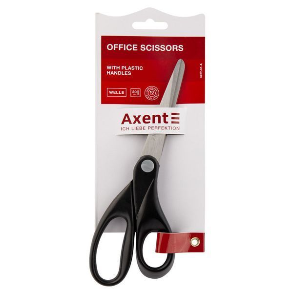 Ножиці Axent Welle 6202-01-A, 20 см, з пластиковими ручками 4250266253122 фото
