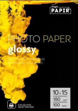 Глянцевий фотопапір PAPER Magic 10x15, 180 г/м&sup2; &mdash; упаковка 100 аркушів 6927776618014 фото