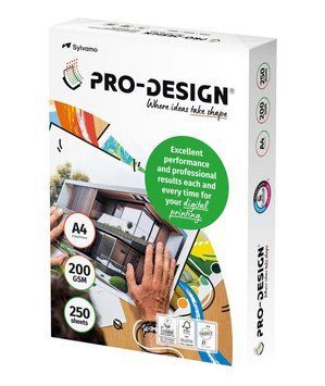 Папір PRO-DESIGN А4 200 г/м2 250 аркушів, картон для лазерного і струменевого друку 16.7322 3141720154981 фото