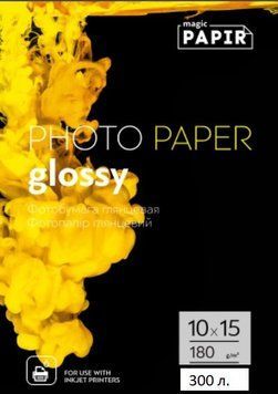Глянцевий фотопапір PAPER Magic 10x15, 180 г/м&sup2; &mdash; упаковка 300 аркушів 6927776618014x3 фото