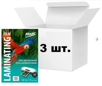 Пленка для ламинирования Magic A4 75 мкм 216&times;303 мм глянцевая, 300 шт/уп 6927775940758/0751/3 фото