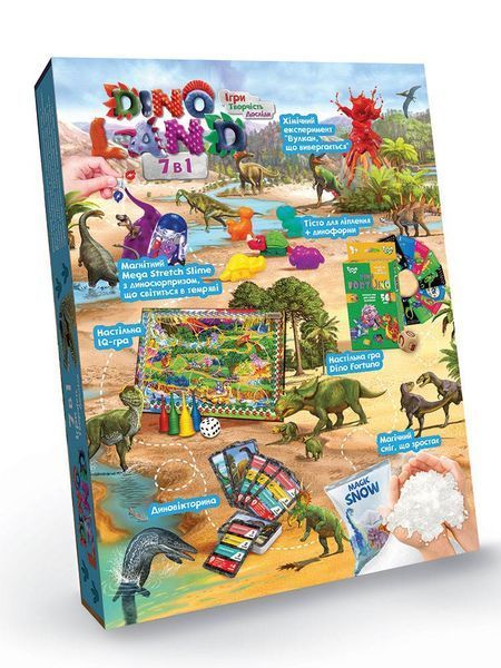 Креативное творчество "Dino Land 7 в 1" укр, DL-01-01U, Danko Toys 4823102807737 фото