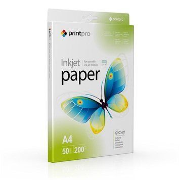 Фотобумага глянцевая A4 PrintPro GLOSSY 200 г/м2 односторонняя, 50 листов PGE200050A4 фото