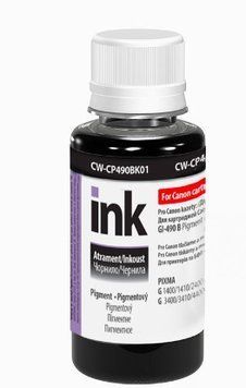 Пигментные чернила ColorWay CW-CP490BK01/CW490 BK для принтера Canon G1400/G2400/G3400 (Black Pigment) 100 ml CW-CP490BK01/1628 фото