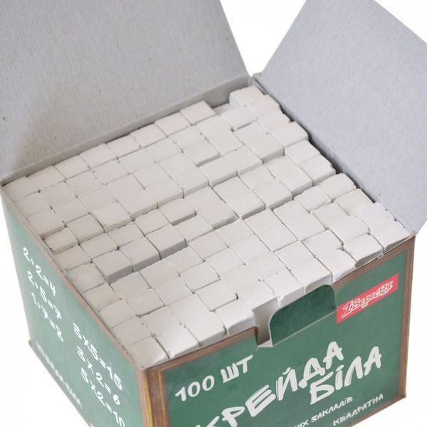 Крейда біла 1Вересня 10х10мм 100 шт квадратна 400070 4823091900143 фото
