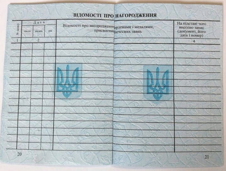 Трудовая книжка Украины, с голограммой, синяя (ТК1) ТК1 фото