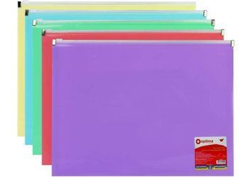 Папка пластикова А4 Optima на блискавці zip-lock, пастельна, асорті, O35545 4823128500032 фото