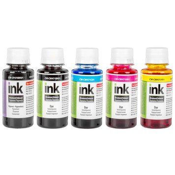 Комплект чорнил ColorWay для принтера Canon CP470/CW471 BK/C/M/Y/PBK Pigment/Dye-based 100ml (CW-CW470/CW471SET01P) 4823108610812 фото