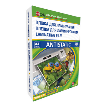 Пленка для ламинирования DA Antistatic A4 200 мкм 216&times;303 мм глянцевая, 100 шт/уп 11201011212YA фото
