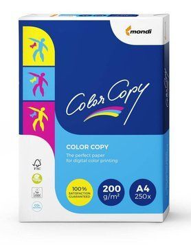 Папір офісний картон А4, 200г/м2, 250арк, Color Copy Mondi Папір щільний А4 для принтера 9003974404288 / A4.200.CC фото