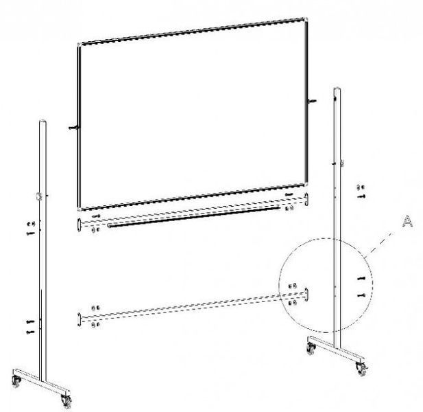 Магнітно-маркерна дошка на колесах UkrBoards 90x120 см поворотна UB-R90x120W фото