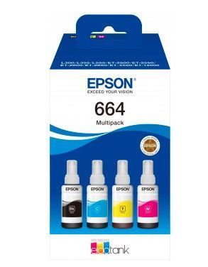 Комплект Оригінального чорнила для принтера Epson (№ 664) L100/L110/L200/L210/L355 L220 L222L300 MULTIPACK 4х70 ml C13T66464A фото