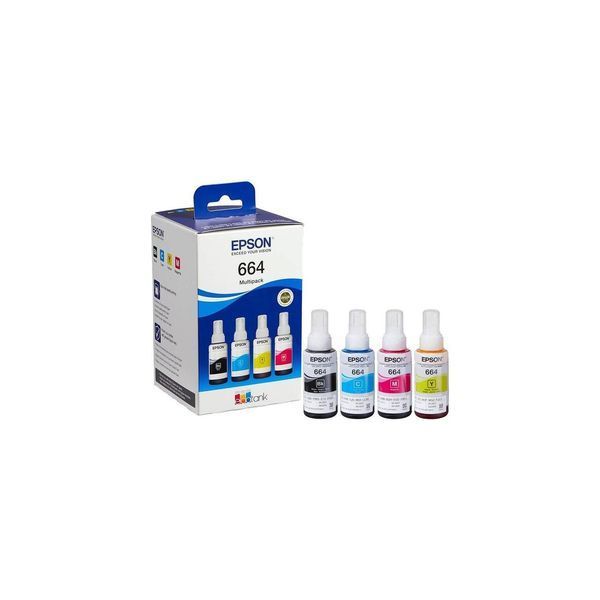 Комплект Оригінального чорнила для принтера Epson (№ 664) L100/L110/L200/L210/L355 L220 L222L300 MULTIPACK 4х70 ml C13T66464A фото