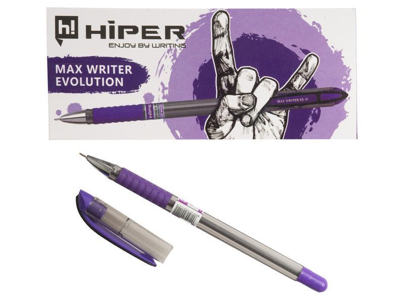 Ручка масляная Hiper Max Writer 0.7 мм, цвет стержня фиолетовый HO-335 8901015001421 фото